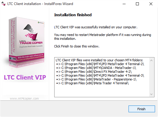 LTC Client EA installation is finished now