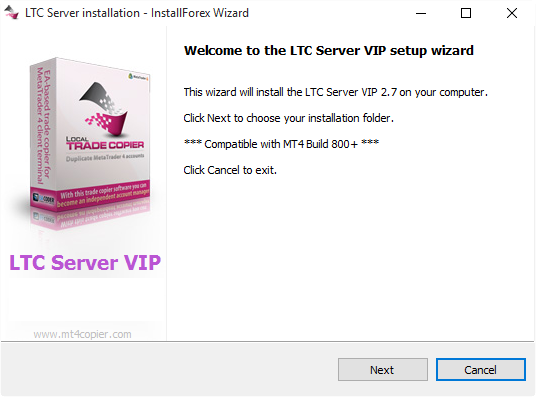 LTC Server auto-installer is ready to begin installation