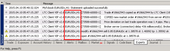 MT4 Experts tab shows on which currency pair or other instrument chart a particular EA was running.