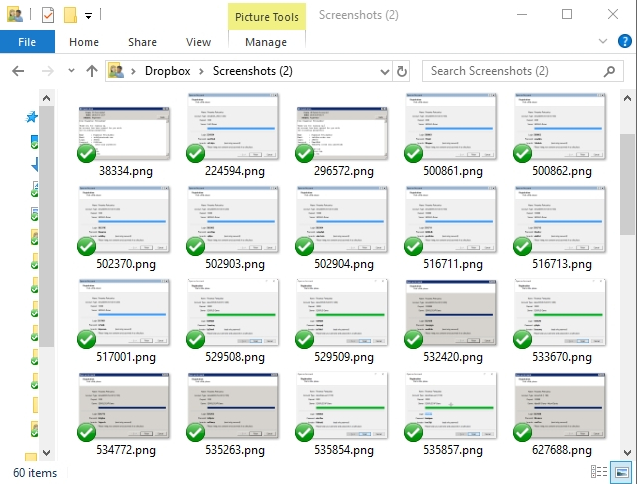 ;Here's how my screenshots folder looks like. Dozens and dozens of MT4 account credentials saved as images. I can find any password to any account I need anytime. I highly recommend you doing the same. You'll thank me later :-)