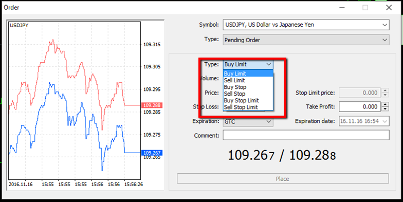 Pending orders on MT5