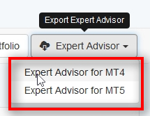  Note: If you are using MT5 trading platform, you should export MT5 format.